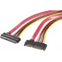 Renkforce SATA Combo prailginimo kabelis 7+15 kontaktų vyriškas į moterišką 0,20 m raudonas/oranžinis RF-4297182