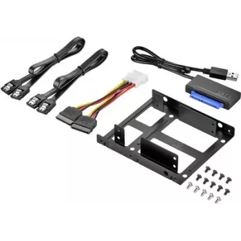 Renkforce SSD rinkinys DH06K dvigubas 2,5 inch į 3,5 inch diskų tvirtinimo rėmas, metalinis, juodas
