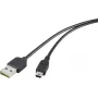 Renkforce USB 2.0 A į Mini-B apverčiamas kabelis 1,8 m juodas
