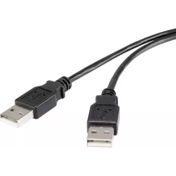 Renkforce USB 2.0 kabelis A į A 1,8 m juodas auksuotu dangteliu RF-4463037