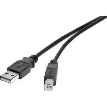 Renkforce USB 2.0 kabelis A į B 1m juodas auksu padengtas RF-4463070