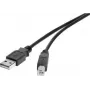 Renkforce USB 2.0 kabelis A į B 1m juodas auksu padengtas RF-4463070