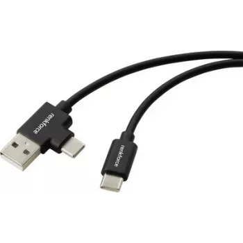 Renkforce USB 2.0 USB-C į USB-A laidas 1m juodas RF-7116120