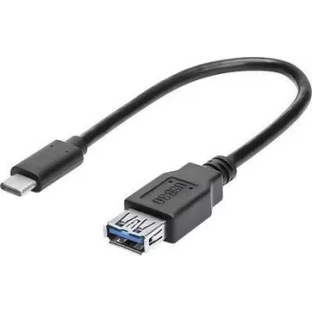 renkforce USB-C į USB 3.0 A adapterio kabelis su OTG, 0,15 m, juodas, auksuoti kontaktai