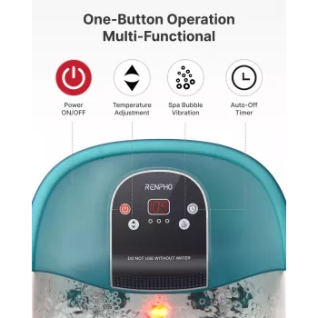 RENPHO Foot Spa Bath Massager X002 with Heat, Bubbles, Vibration & Red Light Therapy
