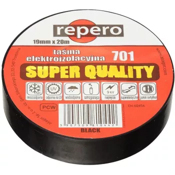 REPERO 701 juoda PVC elektros izoliacinė juosta 19 mm x 20 m