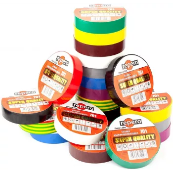 REPERO 701 pilka PVC elektros izoliacinė juosta 19 mm x 20 m