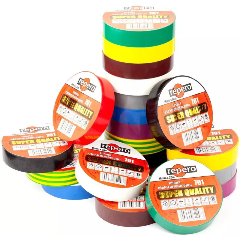 REPERO 701 balta PVC elektros izoliacinė juosta 19 mm x 20 m