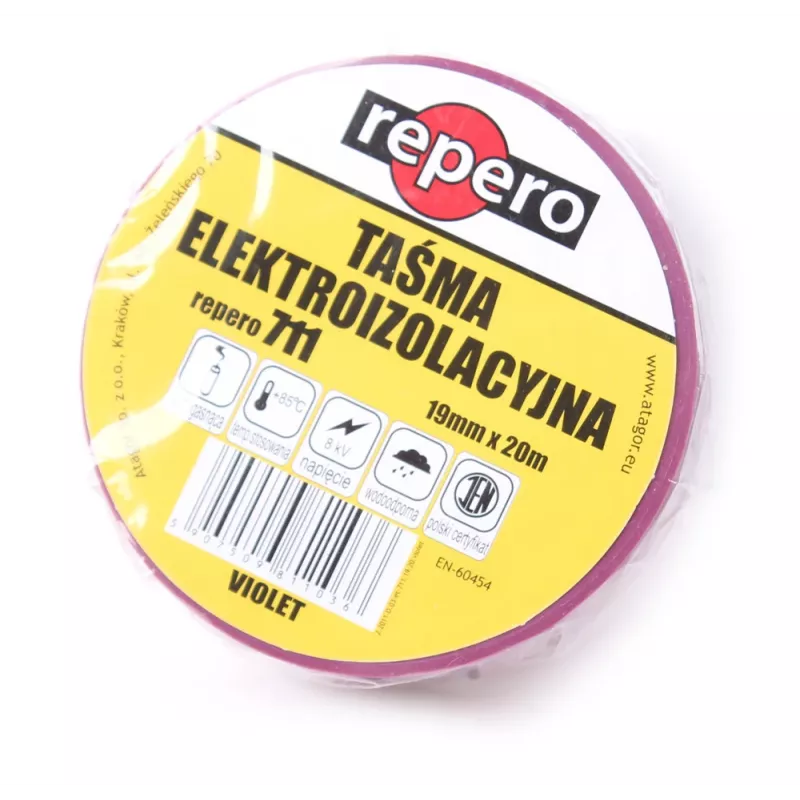 REPERO 711E Violetinė PVC elektros izoliacinė juosta 19 mm x 20 m
