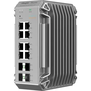 Reyee 12-Port Industrial Switch, 8x Gigabit, 4x SFP, iki 80°C (RG-NIS3100-8GT4SFP-HP)