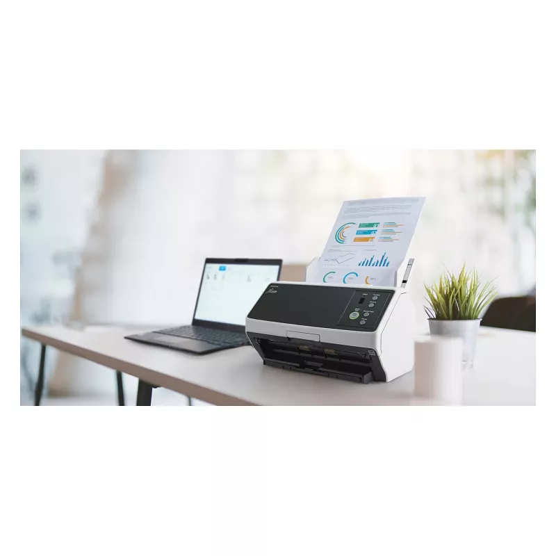Ricoh fi-8150 dvipusis dokumentų skaitytuvas su 100 lapų ADF, 50 ppm/100 ipm, USB 3.2 ir Gigabit Ethernet, 600 dpi, Clear Image Capture