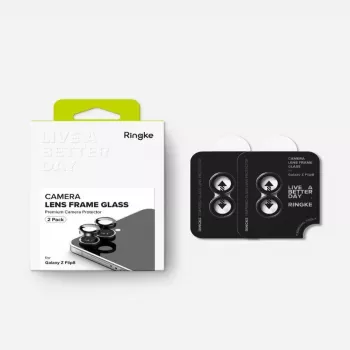 Ringke Camera Frame 2 vnt. Samsung Galaxy Z Flip 8 - juodas aliuminio lydinio objektyvo apsauga su 9H grūdintu stiklu