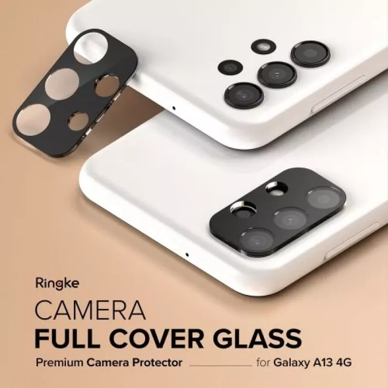 Ringke Galaxy A13 4G fotoaparato apsauginis stiklas Full Cover (3 vnt.) juodas