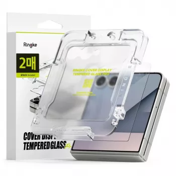 Ringke Galaxy Z Flip 7 ekrano apsauga, dengianti ekraną, aukščiausios kokybės grūdintas stiklas 9H (2 vnt.) permatoma