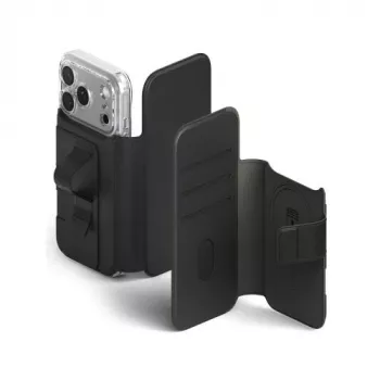 Ringke iPhone 17 Pro Dėklas Folio Grip Wallet Magnetinis Juodas
