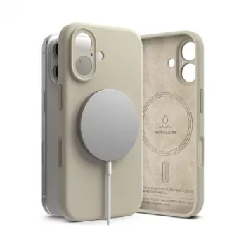 Ringke Silicone Magnetic Case for Apple iPhone 16 Pro Max - Stone Gray
