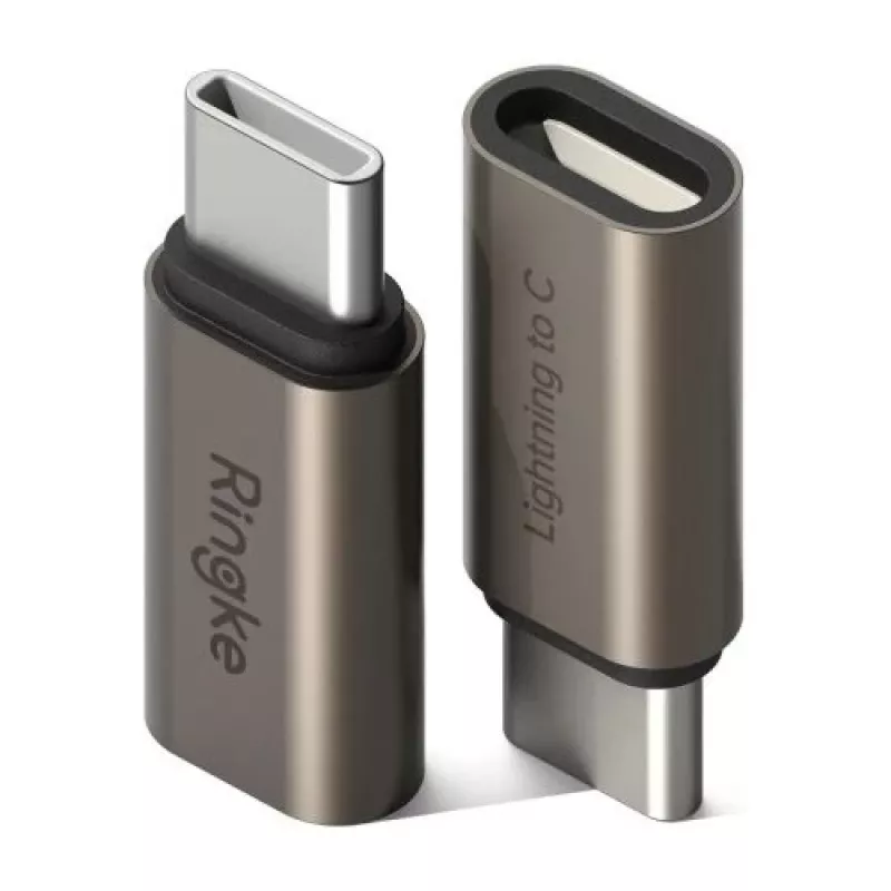 Ringke USB-C Male to Lightning Female Adapter (2-Pack) Gunmetal