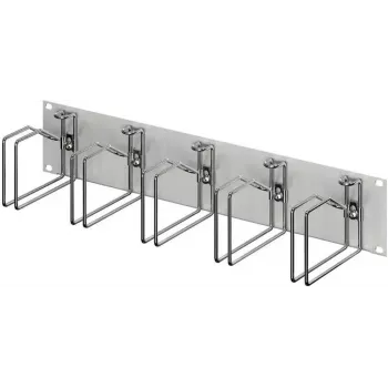 RITTAL 7996.626 19 colių 2U kabelių tvarkymo skydas su 5 metaliniais kreipiamaisiais laikikliais 120x60 mm, šviesiai pilkas RAL 7035