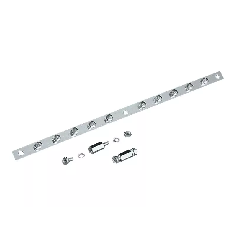 Rittal SZ 2413.375 Plokščioji šyna, 10 jungčių, plieninė, 375 mm, 100 A, 690 V AC