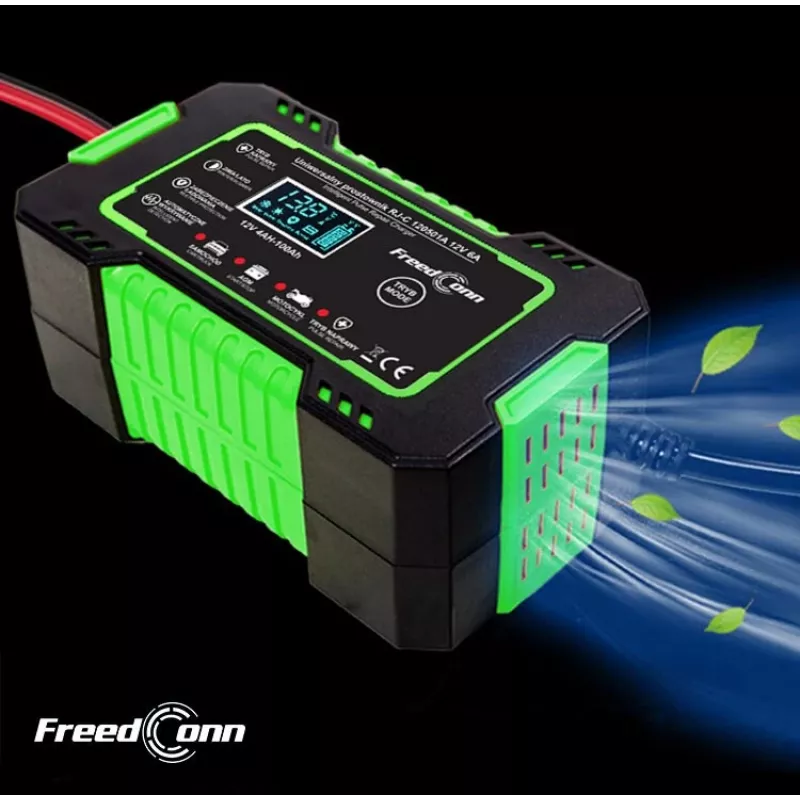 RJ TIANYE FreedConn RJ-C 120501A 12V 6A išmanusis automatinis akumuliatoriaus kroviklis švino-rūgštiniams AGM GEL EFB su LCD ekranu