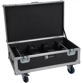 ROADINGER Flight Case 6x Futurelight AKKU UP-4 QCL Spot QuickDMX MK2 su įkrovimo funkcija ir ratukais 31005255