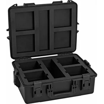 ROADINGER plastikinis dėklas 4x AKKU UP-4 QCL Spot QuickDMX MK2, juodas, 55x42,5x21 cm