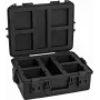 ROADINGER plastikinis dėklas 4x AKKU UP-4 QCL Spot QuickDMX MK2, juodas, 55x42,5x21 cm