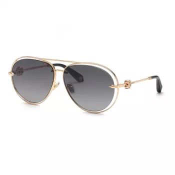 Roberto Cavalli moteriški akiniai nuo saulės SRC032M610300 - Oversized Square juodas rėmas, gradientiniai dūminiai lęšiai, 61 mm