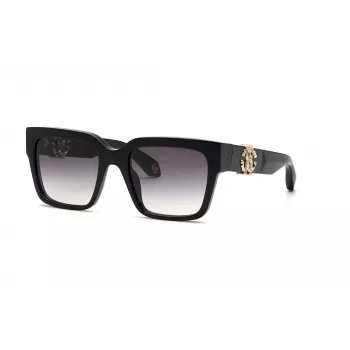 Roberto Cavalli moteriški akiniai nuo saulės SRC040M540700 54mm drugelio kvadratiniai juodi pilki gradientiniai UV400