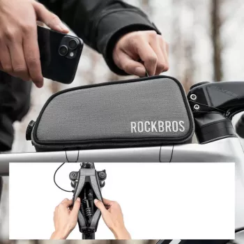 ROCKBROS ROAD TO SKY Viršutinio vamzdžio dviračio krepšys 0,7L Vandeniui atsparus - Pilka