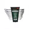 ROCKFORCE 9 dalių metrinis reketinis kombinuotųjų raktų rinkinys, chromo vanadžio plienas, 72 dantų, 8-22 mm, DIN standartas