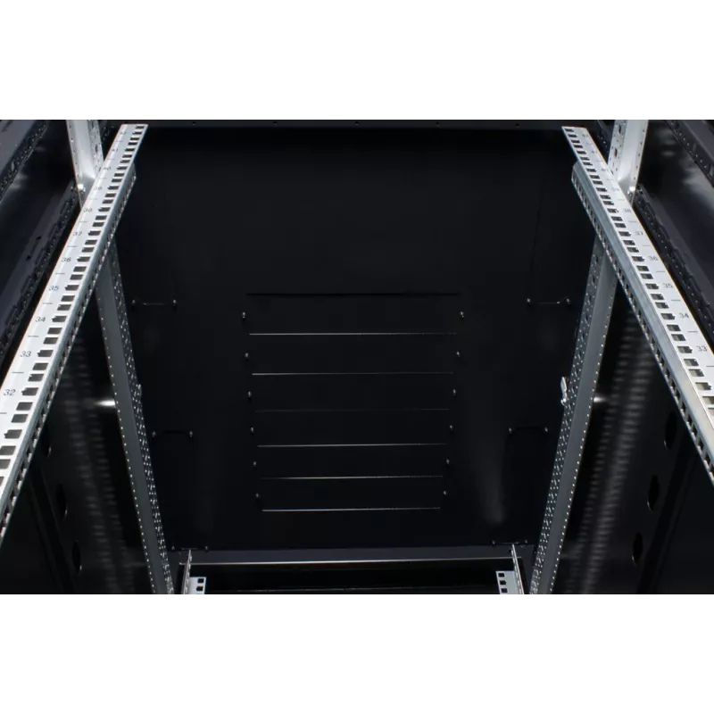 Rockstable 18U 19 colių serverio stovo spinta su tinkliniu priekiniu dangčiu - laisvai pastatoma - 800 kg apkrova - raktinis užraktas - kabelių valdymo bėgeliai - reguliuojamos kojelės (RS19-8018PP)