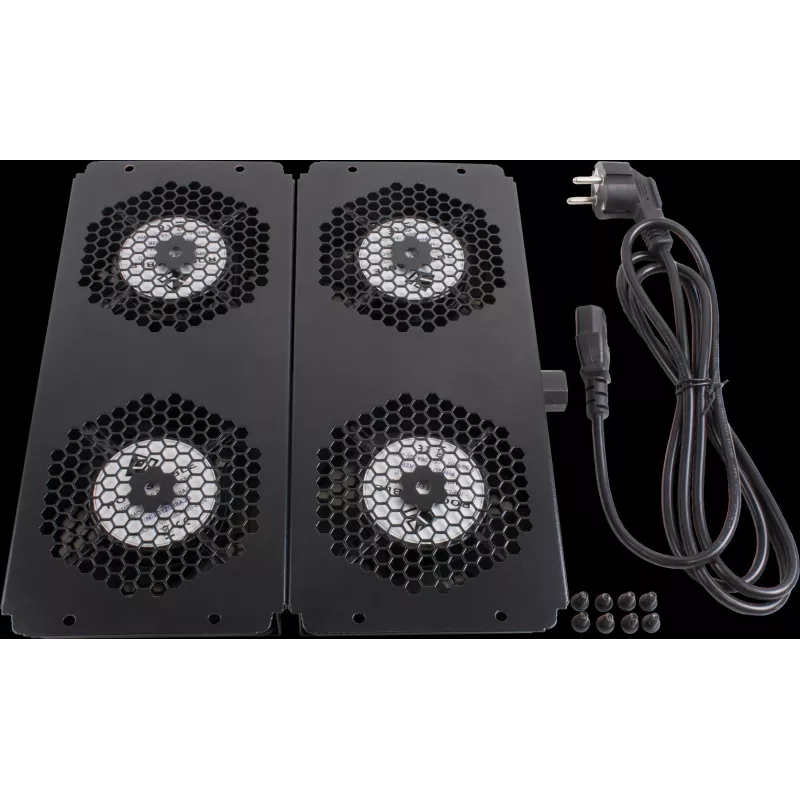 Rockstable 19 inch aušinimo elementas - ventiliatorių dėklas - įmontuotas ventiliatorius - plienas - juoda - 1 vnt. - 2,92 kg (RS19-FT68)