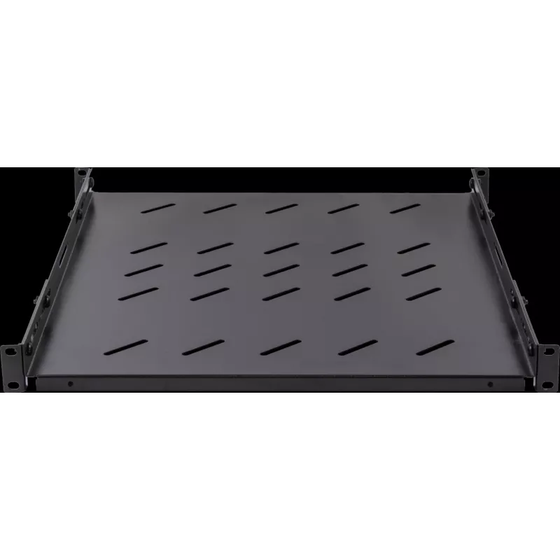 Rockstable 1U 19 colių itin tvirta stelažo lentyna - 100 kg apkrovos talpa, SPCC plienas, juoda (RS19-SFH78)