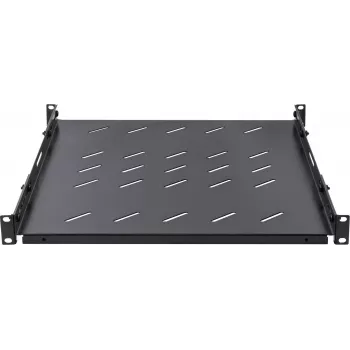 Rockstable 1U 19 colių itin tvirta stelažo lentyna - 100 kg apkrovos talpa, SPCC plienas, juoda (RS19-SFH78)