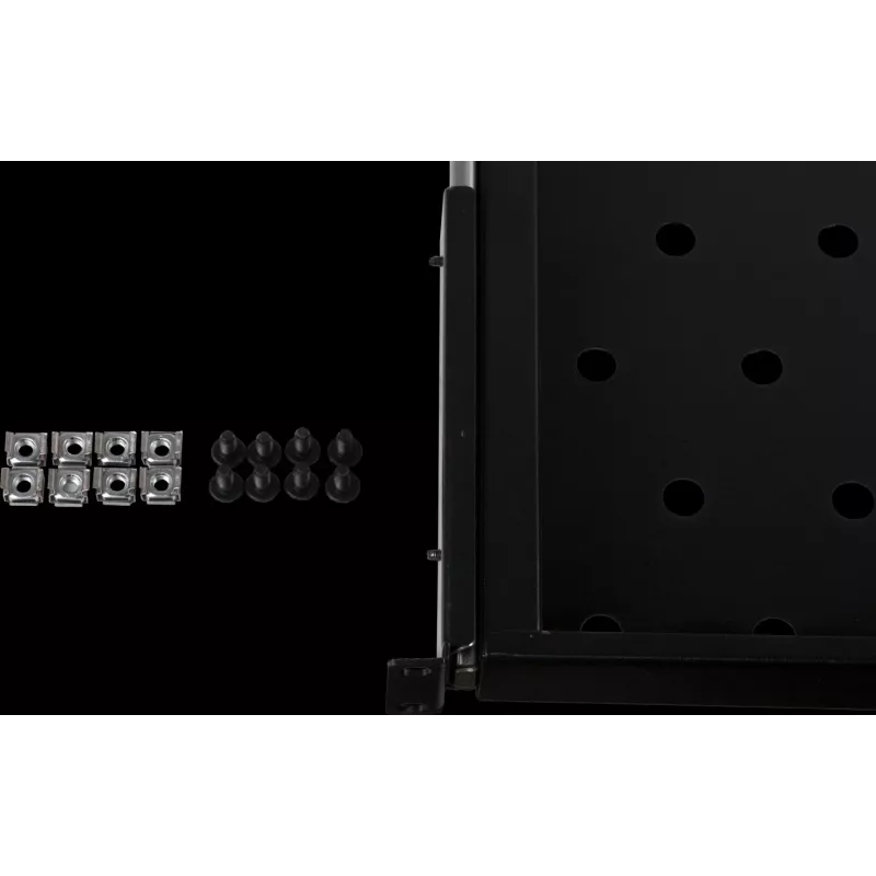 Rockstable 1U 19 colių ištraukiama stelažo lentyna – slankioji lentyna – SPCC plienas – juoda – 25 kg keliamoji galia (RS19-UH69)