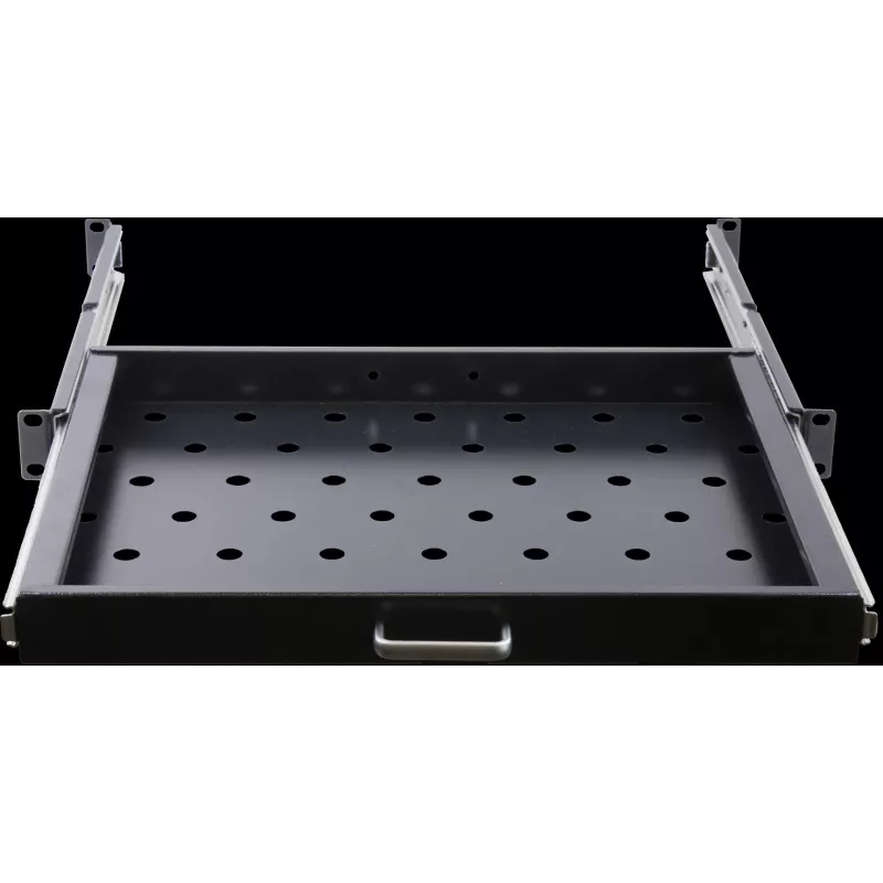 Rockstable 1U 19 colių ištraukiama lentyna - Lentyna - SPCC plienas - Juoda - 1 vnt. - 3,45 kg (RS19-UH66)