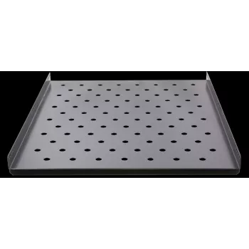 Rockstable 1U 19 colių fiksuota stelažo lentyna, 690 mm gylio, plieninė, juoda, 50 kg apkrovos talpa (RS19-FH69)