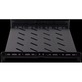 Rockstable 1U 19 colių sunkiasvorė lentyna - fiksuota stelažinė lentyna - SPCC šaltai valcuotas plienas - juoda - 50 kg apkrova - 760 mm gylis (RS19-SFH76)