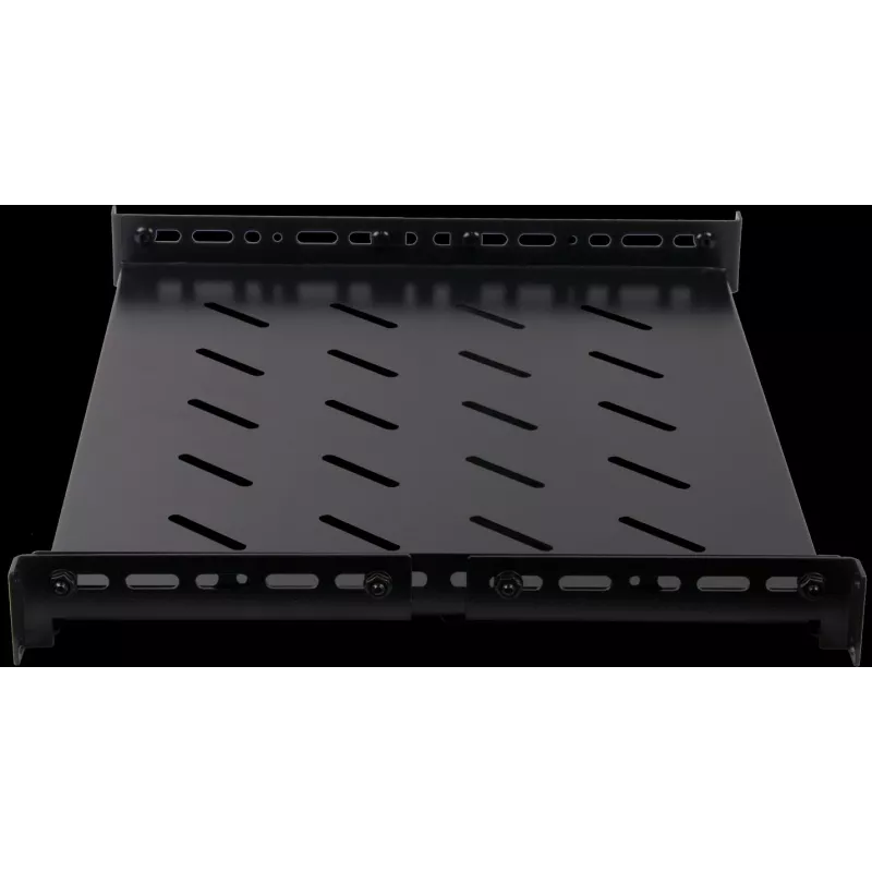 Rockstable 1U 19 colių sunkiasvorė lentyna - fiksuota stelažinė lentyna - SPCC šaltai valcuotas plienas - juoda - 50 kg apkrova - 760 mm gylis (RS19-SFH76)