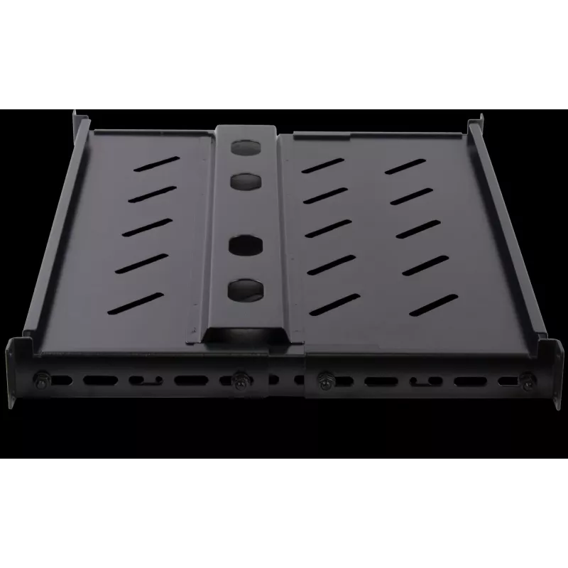 Rockstable 1U 19 colių sunkiasvorė lentyna - fiksuota stelažinė lentyna - SPCC šaltai valcuotas plienas - juoda - 50 kg apkrova - 760 mm gylis (RS19-SFH76)