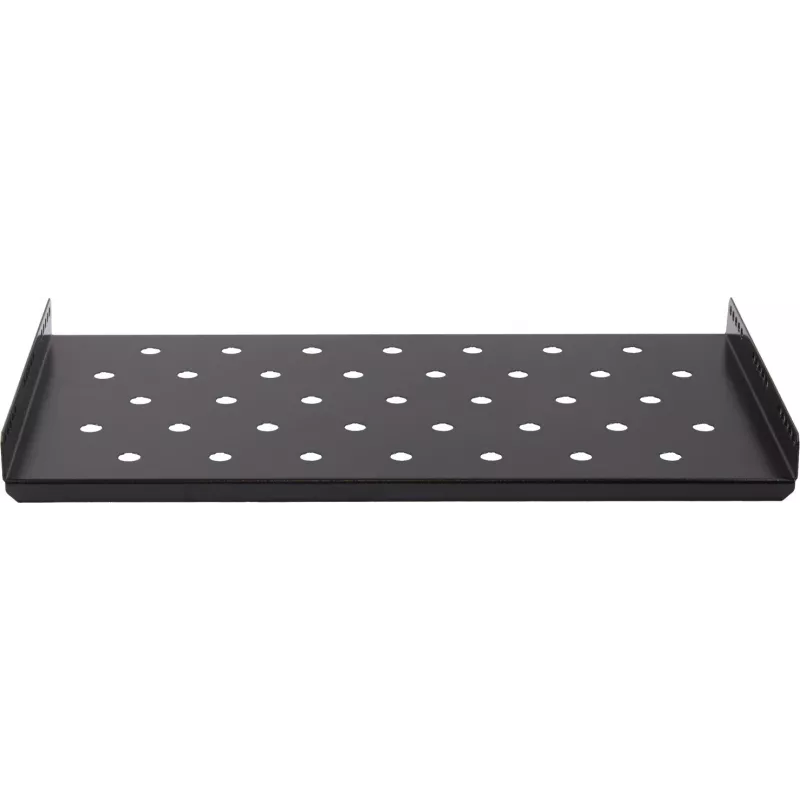 Rockstable 1U 19 colių sunkiasvorė lentyna - fiksuota stelažinė lentyna - SPCC plienas - juoda - 50 kg keliamoji galia - 482 x 660 x 44 mm (RS19-SFH66)