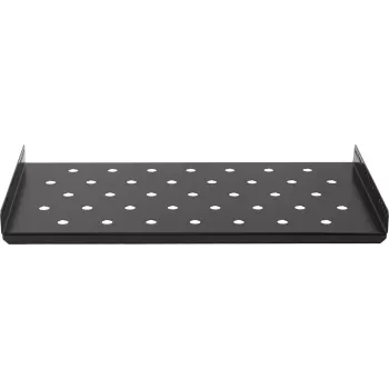 Rockstable 1U 19 colių sunkiasvorė lentyna - fiksuota stelažinė lentyna - SPCC plienas - juoda - 50 kg keliamoji galia - 482 x 660 x 44 mm (RS19-SFH66)