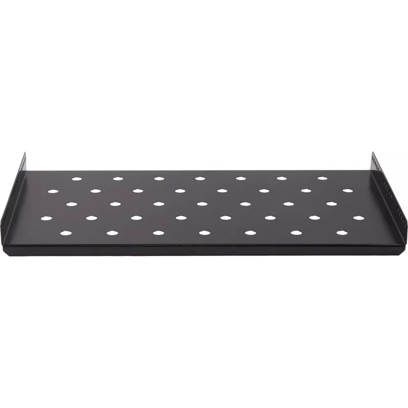 Rockstable 1U 19 colių sunkiasvorė lentyna - fiksuota stelažinė lentyna - SPCC plienas - juoda - 50 kg keliamoji galia - 482 x 660 x 44 mm (RS19-SFH66)