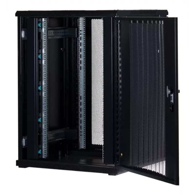 Rockstable 22U 19 colių serverio spinta su tinkliniu dangčiu - laisvai pastatomas stovas - 22U - 800 kg keliamoji galia - užrakinamos durys - tvirtinimo bėgeliai - reguliuojamos kojelės (RS19-8822PP)