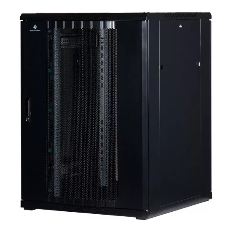 Rockstable 22U 19 colių serverio spinta su tinkliniu dangčiu - laisvai pastatomas stovas - 22U - 800 kg keliamoji galia - užrakinamos durys - tvirtinimo bėgeliai - reguliuojamos kojelės (RS19-8822PP)