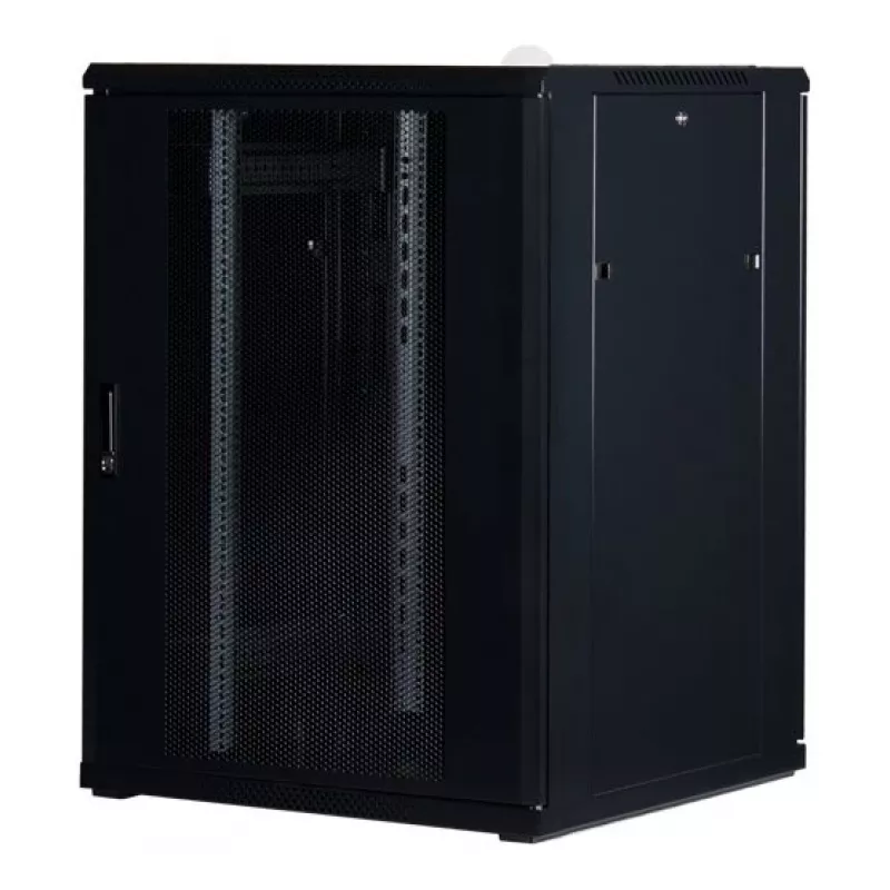 Rockstable 22U 19 colių serverio spinta su tinkliniu dangčiu - laisvai pastatomas stovas - 22U - 800 kg keliamoji galia - užrakinamos durys - tvirtinimo bėgeliai - reguliuojamos kojelės (RS19-8822PP)