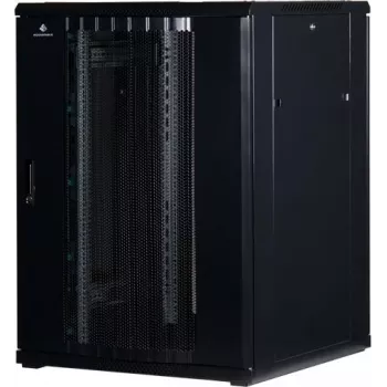 Rockstable 22U 19 colių serverio spinta su tinkliniu dangčiu - laisvai pastatomas stovas - 22U - 800 kg keliamoji galia - užrakinamos durys - tvirtinimo bėgeliai - reguliuojamos kojelės (RS19-8822PP)