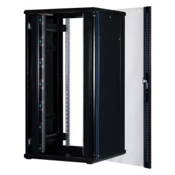 Rockstable 32 HE 19 colių serverio spinta su stiklinėmis durimis - laisvai pastatomas stovas - 32U - 800 kg - užrakinama spyna - tvirtinimo bėgiai - reguliuojamos kojelės (RS19-8832)