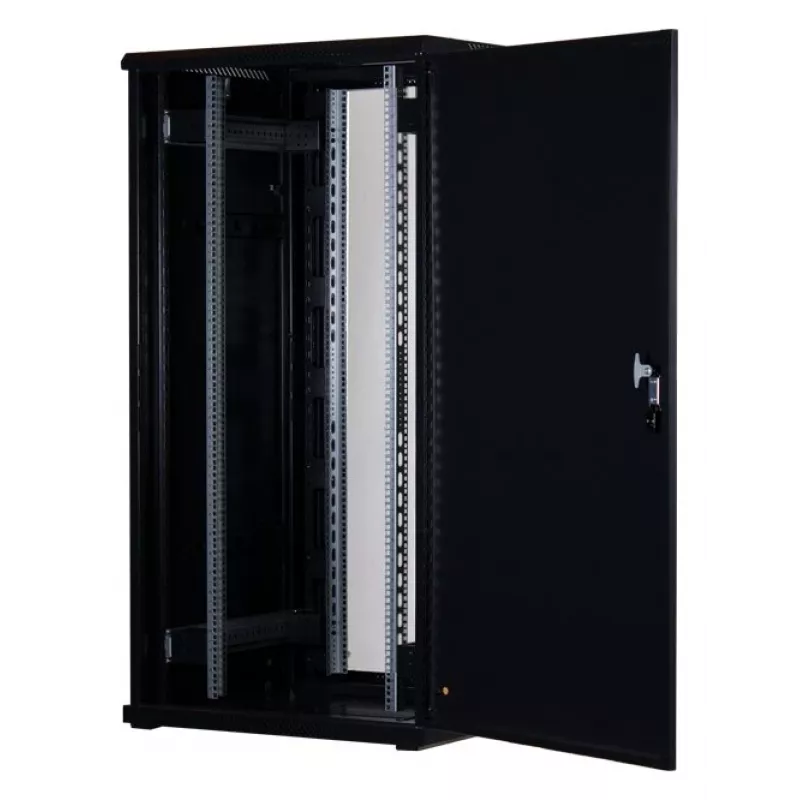 Rockstable 32 HE 19 colių serverio spinta su stiklinėmis durimis - laisvai pastatomas stovas - 32U - 800 kg - užrakinama spyna - tvirtinimo bėgiai - reguliuojamos kojelės (RS19-8832)